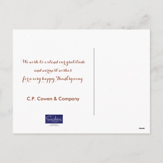 Erntedank Postkarte / von uns allen (Rückseite)