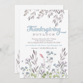 Erntedank Potluck Einladung zur Aquarellenart (Vorne/Hinten)