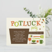 Erntedank Potluck Party Einladung (Stehend Vorderseite)