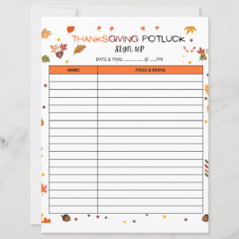 Erntedank Potluck Unterschrift für Ferien