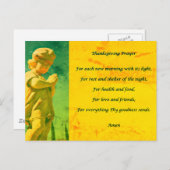 Erntedank Prayer Feiertagspostkarte (Vorne/Hinten)