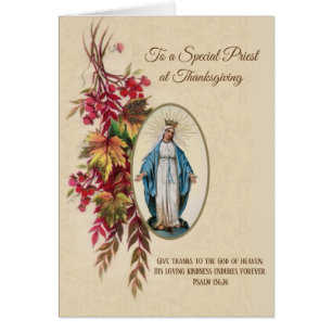 Erntedank Priester Jungfrau Mary Herbst Blume