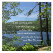 Erntedank Psalm 100:4 Fotograf Squam Lake Fliese (Vorderseite)