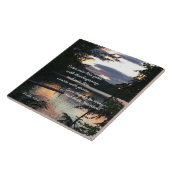 Erntedank Psalm 100:4 Sonnenaufgang Squam Lake Fot Fliese (Seite)