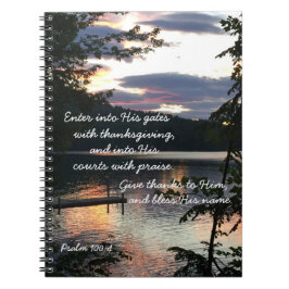 Erntedank Psalm 100:4 Squam Lake Sunrise Foto Notizblock