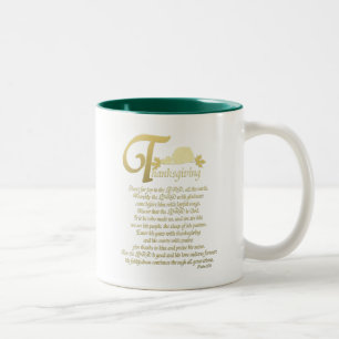 Erntedank - Psalm 100 Zweifarbige Tasse