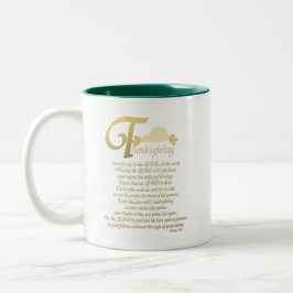 Erntedank - Psalm 100 Zweifarbige Tasse