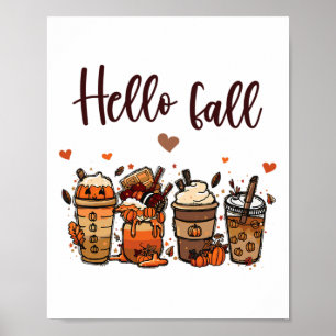 Erntedank Psl Herbst Hallo Herbst und Pumpkin Spi Poster