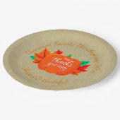 Erntedank Pumpkin 20xx 9" hinzufügen Pappteller (Schrägansicht)