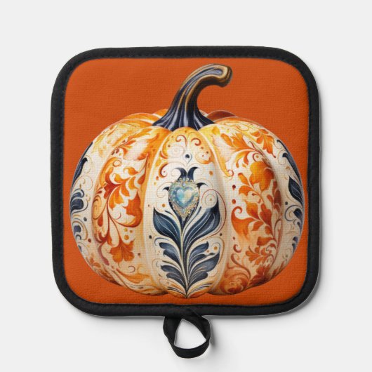 Erntedank Pumpkin 2 Topflappen (Vorderseite)