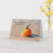 Erntedank Pumpkin am Strand Karte (Gelbe Blume)