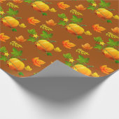 Erntedank Pumpkin auf Brown Geschenkpapier (Ecke)