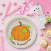 Erntedank Pumpkin auf Burlap Pappteller (Party)