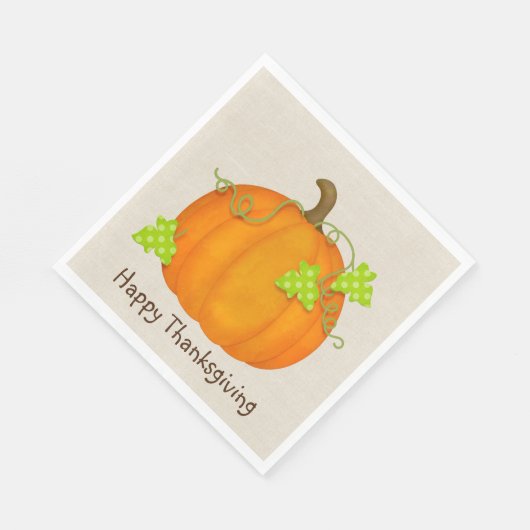 Erntedank Pumpkin auf Burlap Serviette (Ecke)