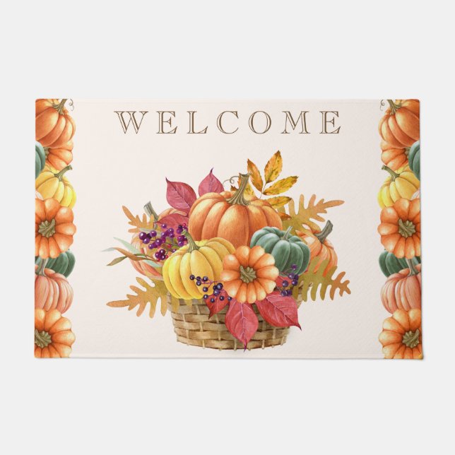 Erntedank Pumpkin Basket Doormat Fußmatte (Vorderseite)