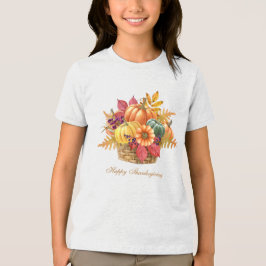 Erntedank Pumpkin Basket Girls T - Shirt