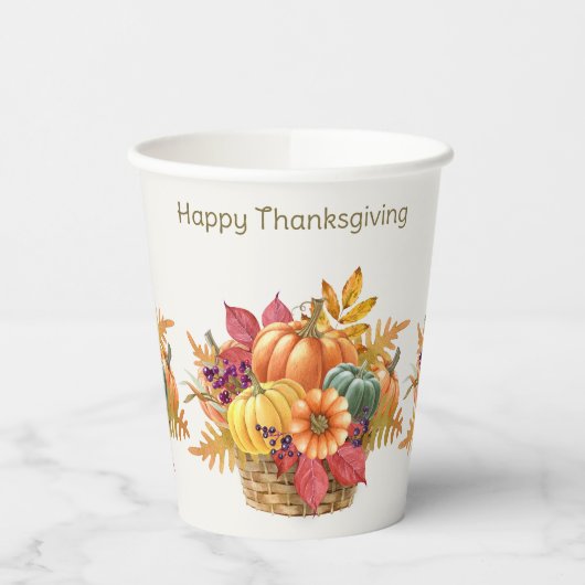 Erntedank Pumpkin Basket Paper Cups Pappbecher (Links)