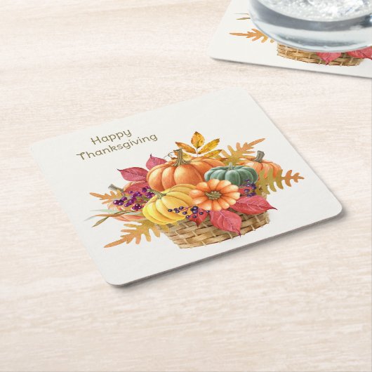 Erntedank Pumpkin Basket Paper Untersetzer (angewinkelt)