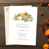 Erntedank Pumpkin Blätter Abendessen Einladung