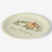 Erntedank Pumpkin-Blätter Pappteller (Schrägansicht)