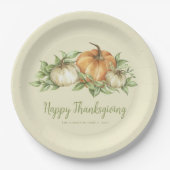 Erntedank Pumpkin-Blätter Pappteller (Vorderseite)