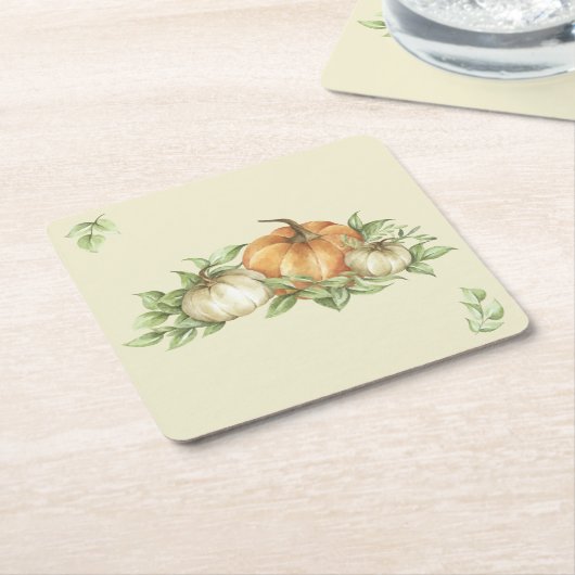 Erntedank Pumpkin-Blätter Rechteckiger Pappuntersetzer (angewinkelt)