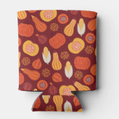 Erntedank Pumpkin Brown Nahtlose Muster. Dosenkühler (Rückseite)