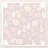 Erntedank Pumpkin Brown Nahtlose Muster. Glasuntersetzer (Rückseite)