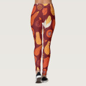 Erntedank Pumpkin Brown Nahtlose Muster. Leggings (Rückseite)