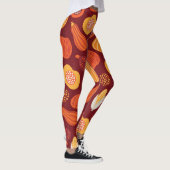 Erntedank Pumpkin Brown Nahtlose Muster. Leggings (Rechts)