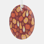 Erntedank Pumpkin Brown Nahtlose Muster. Ornament Aus Glas (Vorderseite links)