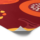 Erntedank Pumpkin Brown Nahtlose Muster. Poster (Ecke)