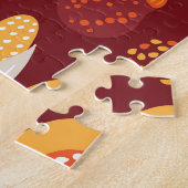 Erntedank Pumpkin Brown Nahtlose Muster. Puzzle (Seite)