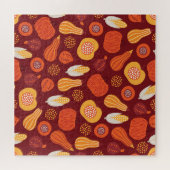 Erntedank Pumpkin Brown Nahtlose Muster. Puzzle (Horizontal)
