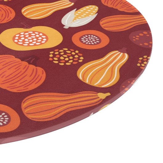 Erntedank Pumpkin Brown Nahtlose Muster. Schneidebrett (Ecke)