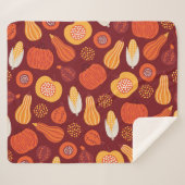 Erntedank Pumpkin Brown Nahtlose Muster. Sherpadecke (Vorderseite (Horizontal))