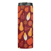 Erntedank Pumpkin Brown Nahtlose Muster. Thermosbecher (Rückseite)