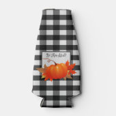 Erntedank Pumpkin Buffalo Kariert Flasche Cooler Flaschenkühler (Vorderseite)