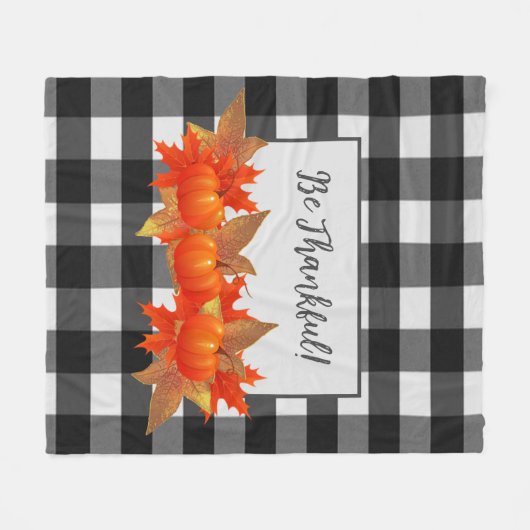 Erntedank Pumpkin Buffalo Kariert Fleece Blanket (Vorderseite (Horizontal))