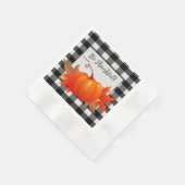 Erntedank Pumpkin Buffalo Kariert Paper Napkin Serviette (Ecke)
