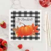 Erntedank Pumpkin Buffalo Kariert Paper Napkin Serviette (Beispiel)