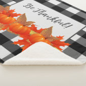 Erntedank Pumpkin Buffalo Kariert Sherpa Blanket Sherpadecke (3/4)