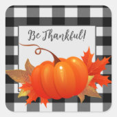Erntedank Pumpkin Buffalo Kariert Sticker (Vorderseite)