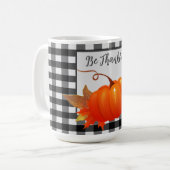 Erntedank Pumpkin Buffalo Karierte Tasse (Vorderseite Links)