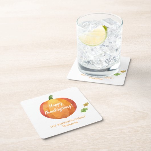 Erntedank Pumpkin Custom Rechteckiger Pappuntersetzer (Vor Ort)