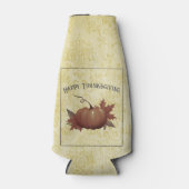 Erntedank Pumpkin Damask | Gelb Flaschenkühler (Vorderseite)