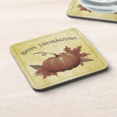 Erntedank Pumpkin Damask | Gelb Getränkeuntersetzer (Linke Seite)