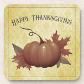 Erntedank Pumpkin Damask | Gelb Getränkeuntersetzer (Vorderseite)