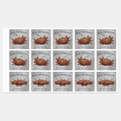 Erntedank Pumpkin Damask | Grau Etiketten (Blatt)