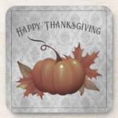 Erntedank Pumpkin Damask | Grau Getränkeuntersetzer (Vorderseite)